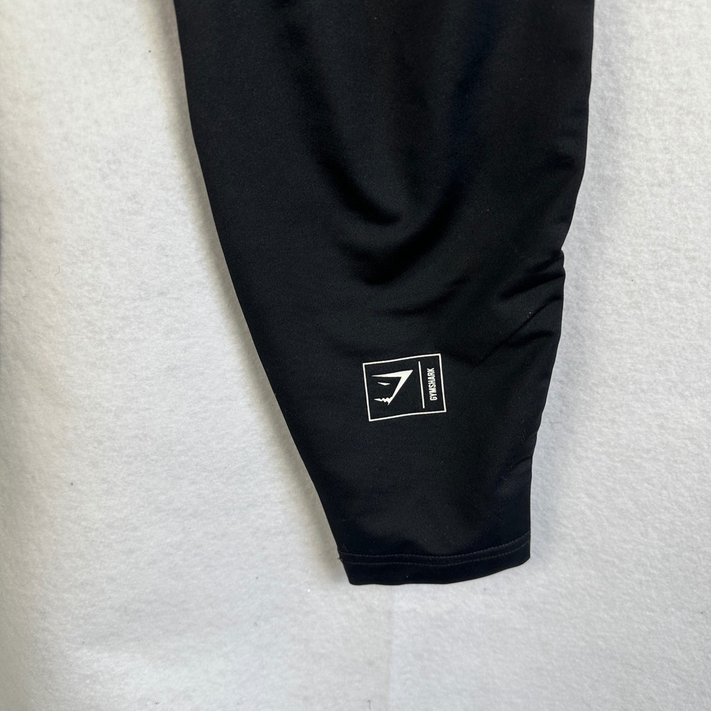 Gymshark Black Joggers Athletic Track Pants White Piping Logo‎ Womens Small - Picture 7 of 11